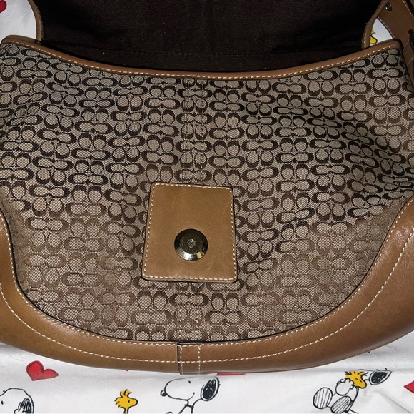 Coach SoHo Brown Signature Medium Shoulder Bag Made in Turkey Y2K EUC - Picture 6 of 16